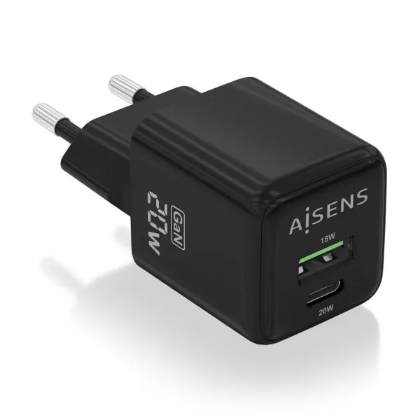 Sieninis įkroviklis Aisens ASCH-20W2P011-BK 20 W Juoda (1 vnt.)