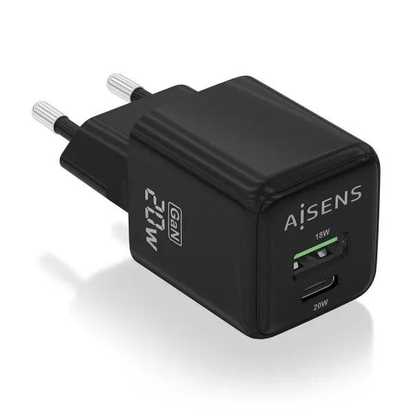 Sieninis įkroviklis Aisens ASCH-20W2P011-BK 20 W Juoda (1 vnt.)