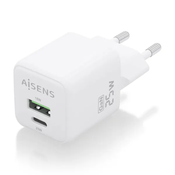 Sieninis įkroviklis Aisens ASCH-25W2P014-W Balta 25 W (1 vnt.)