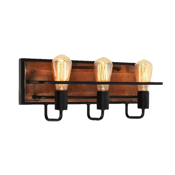 SILVIA WALL FIXTURE 3XE27 BLACK MATT/WOOD
