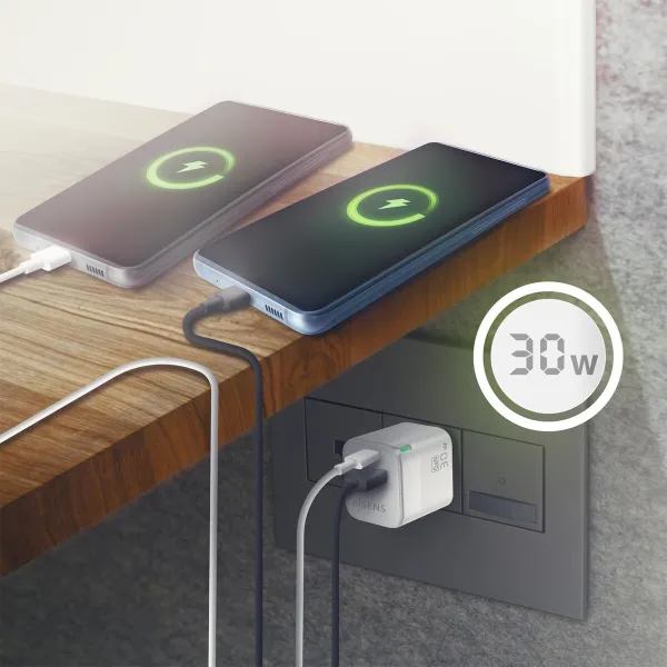 Sieninis įkroviklis Aisens ASCH-30W2P004-W Balta 30 W