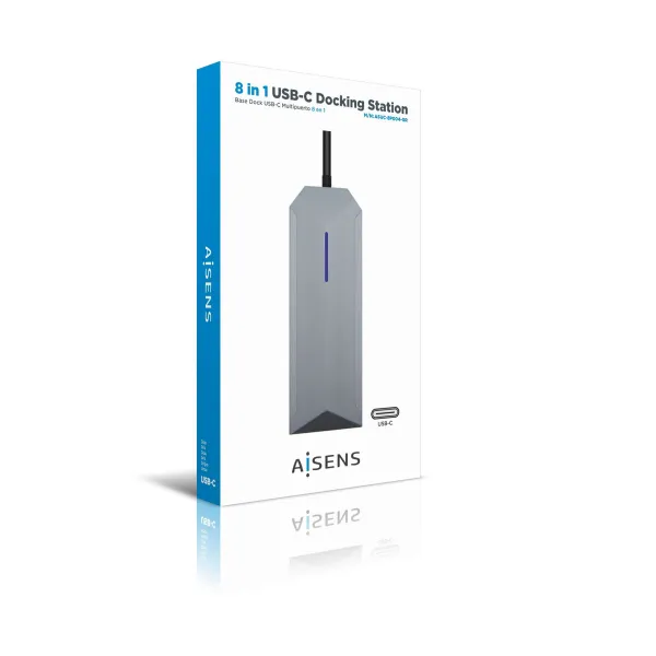 USB šakotuvas Aisens ASUC-8P004-GR Pilka 100 W 4K Ultra HD