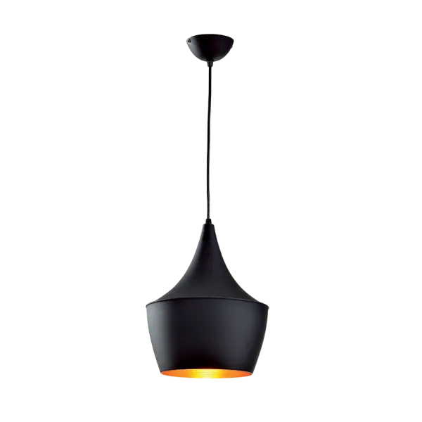 TIM-1C PENDANT 1xE27 D250mm, BLACK/GOLD