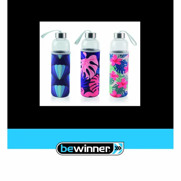 Water bottle Bewinner Glass 600 ml (24 Units)