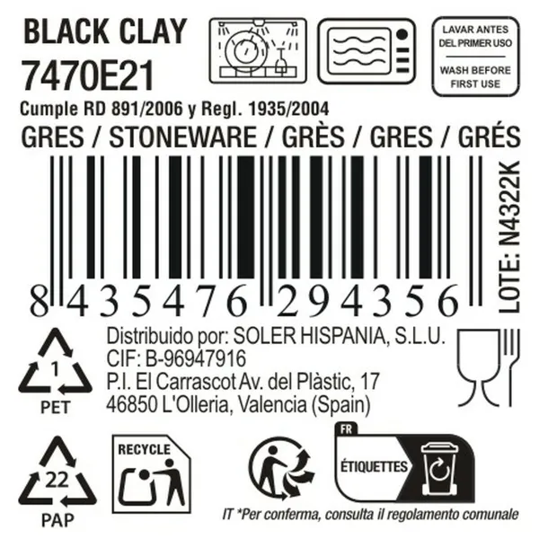 Serviravimo Lėkštė La Mediterránea Black clay