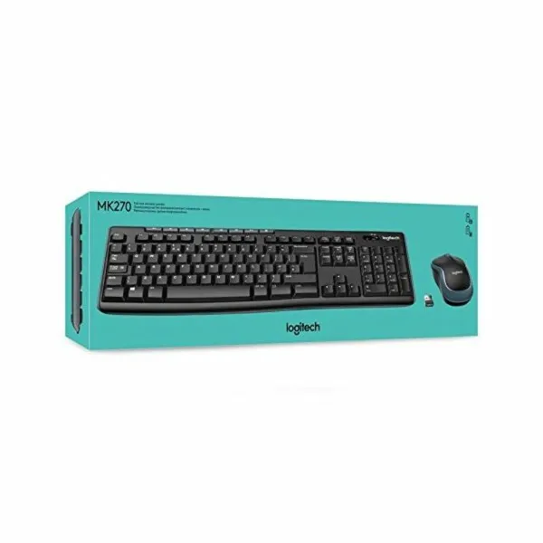 Klaviatūra ir optinė pelė Logitech MK270 Juoda Ispaniška Qwerty QWERTY