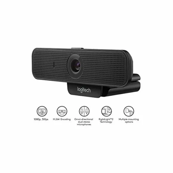 Webcam Logitech 960-001076 HD 1080p Auto-Focus Black Full HD 30 fps