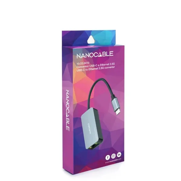 USB-C uz RJ45 Tīkla Adapteris NANOCABLE 10.03.0410 Pelēks