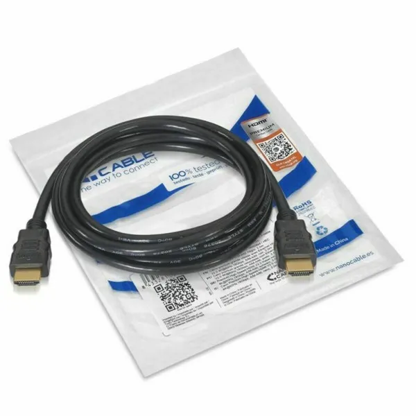 HDMI kabelis NANOCABLE HDMI V2.0, 1m Juoda 1 m