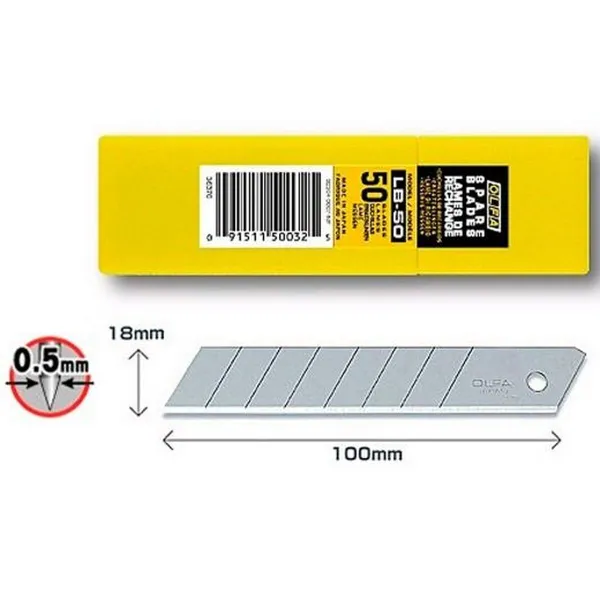 Lõiketera Olfa 100 x 18 mm 6 Ühikut
