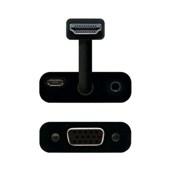 HDMI - SVGA su garsu adapteris NANOCABLE 10.16.2001-BK Juoda (10 cm + 1 m)