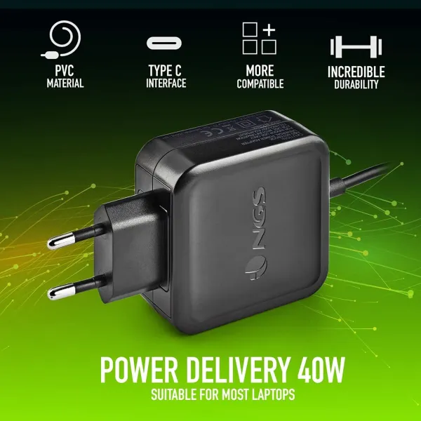 Portatīvā Datora Lādētājs NGS W-45W TYPEC 45 W