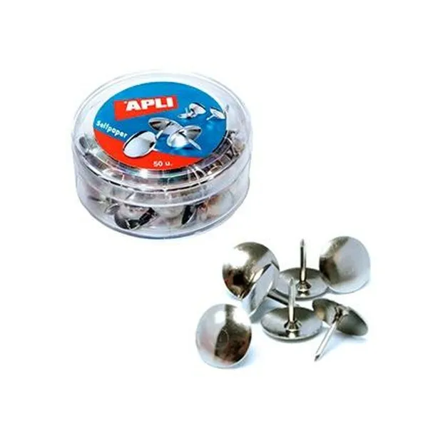 Drawing pins Apli Silver nickel (16 Units)