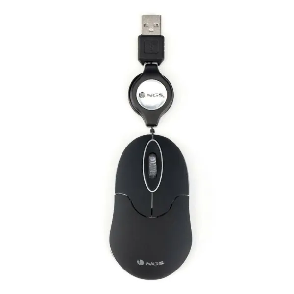 Оптическая мышь с выдвижным шнуром NGS SINBLACK Чёрный