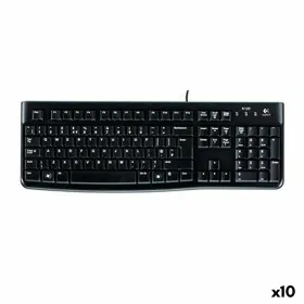 Keyboard Logitech K120 Black Spanish Qwerty (10 Units)