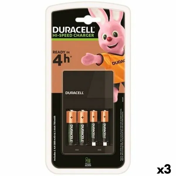 Charger + Rechargeable Batteries DURACELL (3 Units)