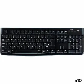 Keyboard Logitech K120 Black Spanish Qwerty (10 Units)