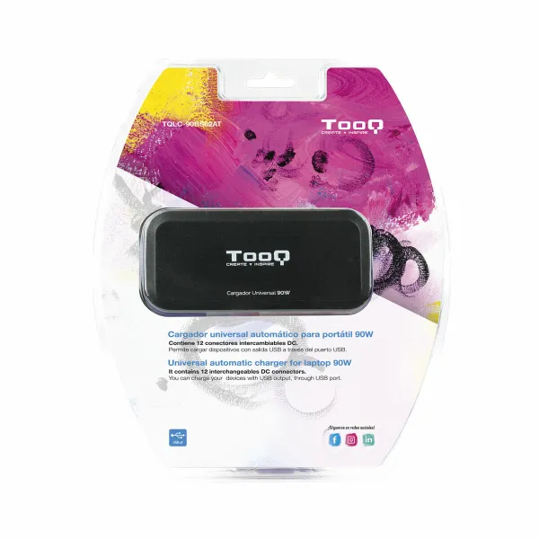 Nešiojamojo kompiuterio įkroviklis TooQ TQLC-90BS02AT 90W Juoda