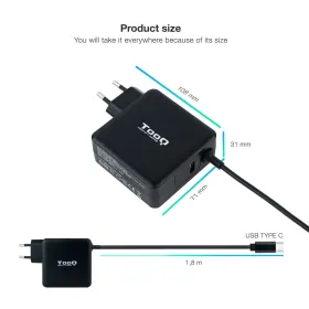 Portatīvā Datora Lādētājs TooQ TQLC-USBC65PD 65 W 65W
