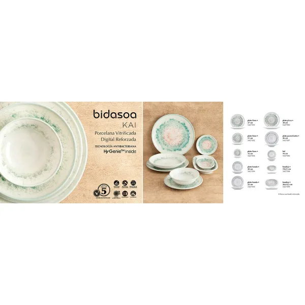 Deep Plate Bidasoa Kai Hydrozero White Ceramic Ø 23 cm (6 Units)