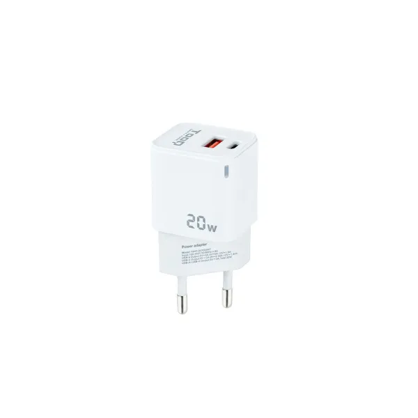Sieninis įkroviklis TooQ TQWC-QCPD20WT USB-C USB-A