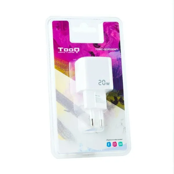 Sieninis įkroviklis TooQ TQWC-QCPD20WT USB-C USB-A