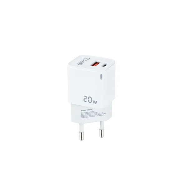 Sieninis įkroviklis TooQ TQWC-QCPD20WT USB-C USB-A