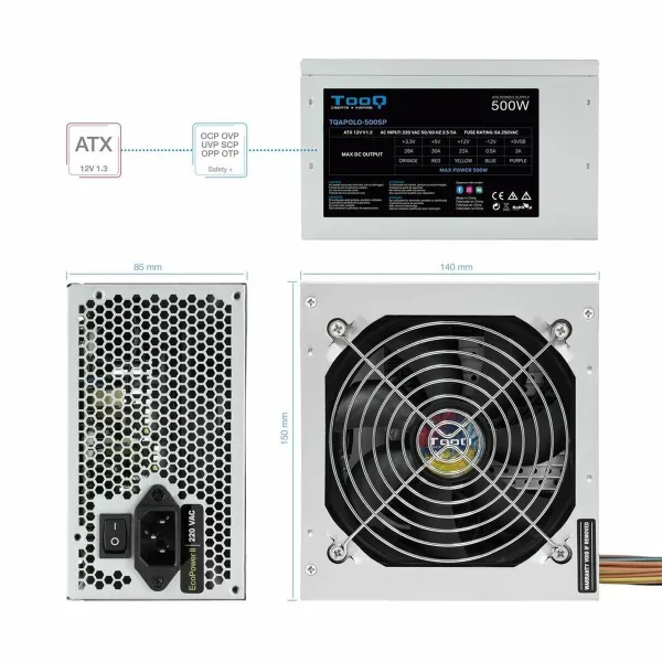 Maitinimo blokas TooQ TQAPOLO-500SP 500 W 500W