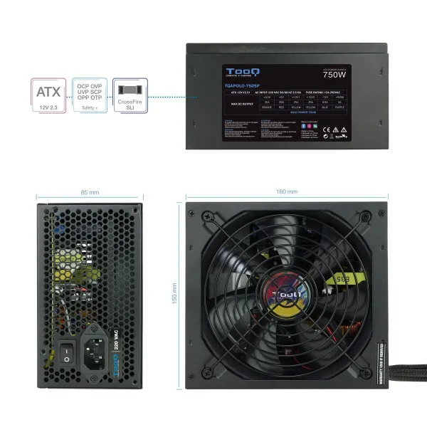 Maitinimo blokas TooQ TQAPOLO-750SP ATX 750 W