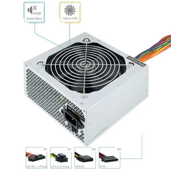 Strāvas padeve TooQ TQEP-500SSE ATX 500W ATX 500 W RoHS