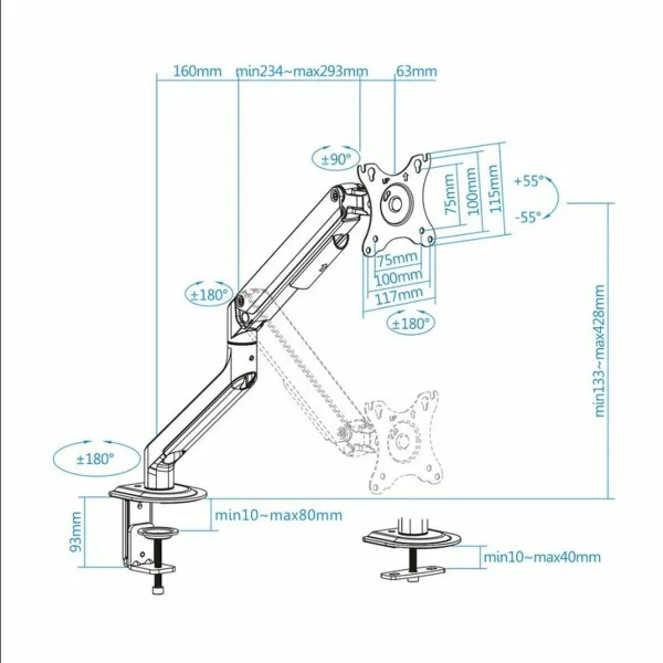 TV Statīvs TooQ DB4032TNR-G 9 kg 17"-32"