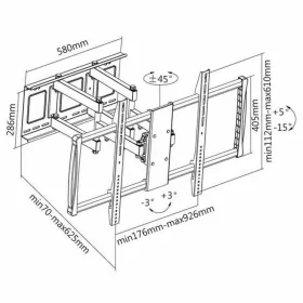 TV Sienā Montējams Plaukts TooQ LP75100TN-B 60"-100" 60"