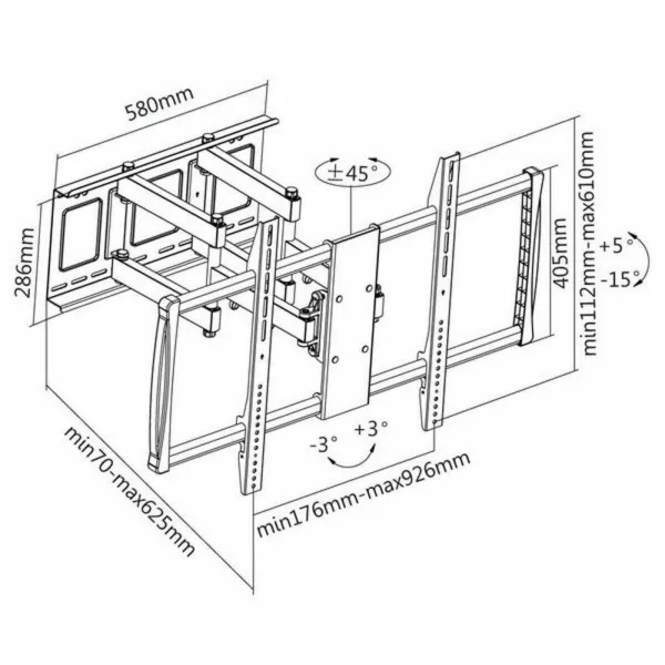 TV sieninė atrama TooQ LP75100TN-B 60"-100" 60"