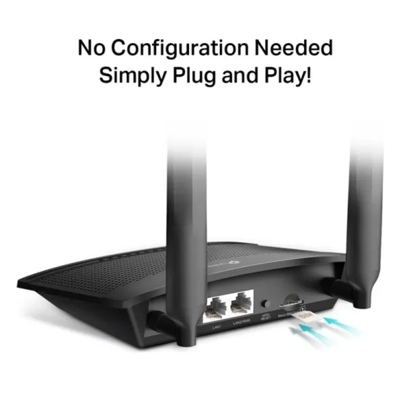Роутер TP-Link TL-MR100 Чёрный Ethernet LAN 2 Wi-Fi 4G LTE 300 Mbps