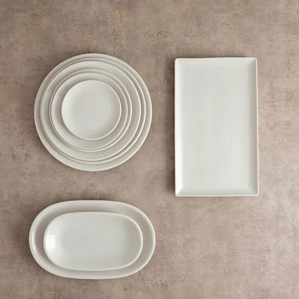 Flat Plate Bidasoa Harmony Hydrozero White Ceramic Ø 30 cm (6 Units)