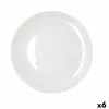 Flat Plate Bidasoa Harmony Hydrozero White Ceramic Ø 27 cm (6 Units)