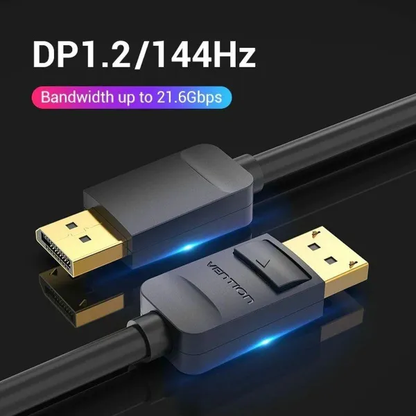 Кабель Displayport Vention HACBG Чёрный 1,5 m