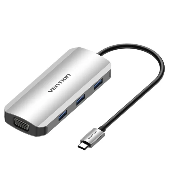 USB Centrmezgls Vention TOIHB 100 W Sudrabains