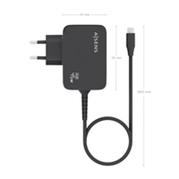 Сетевое зарядное устройство Aisens ASCH-1PD45WL032-BK Чёрный 45 W (1 штук)