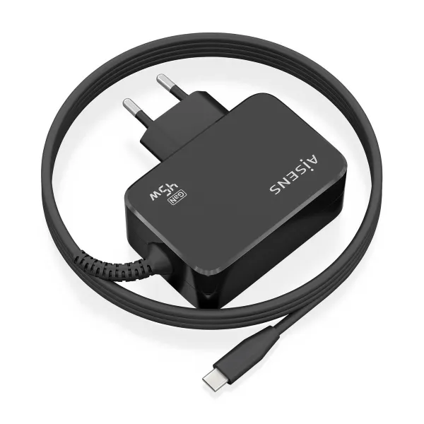 Сетевое зарядное устройство Aisens ASCH-1PD45WL032-BK Чёрный 45 W (1 штук)