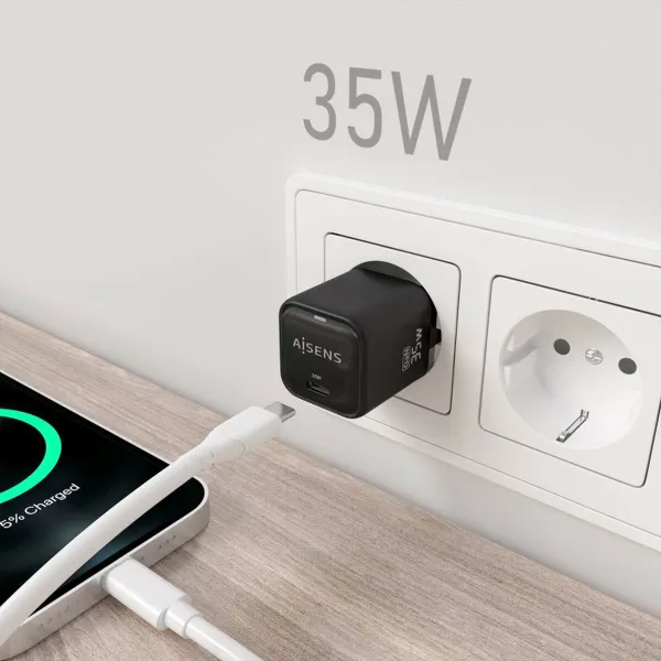 Sienas Lādētājs Aisens ASCH-35W1P023-BK Melns 35 W (1 gb.)