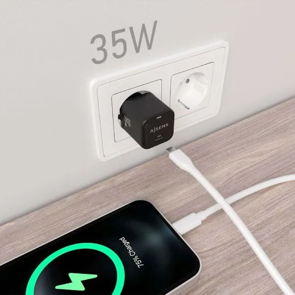 Sienas Lādētājs Aisens ASCH-35W1P023-BK Melns 35 W (1 gb.)