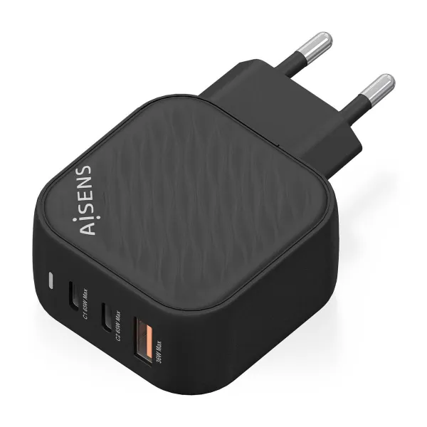 Sieninis įkroviklis Aisens ASCH-65W3P027-BK Juoda 65 W (1 vnt.)