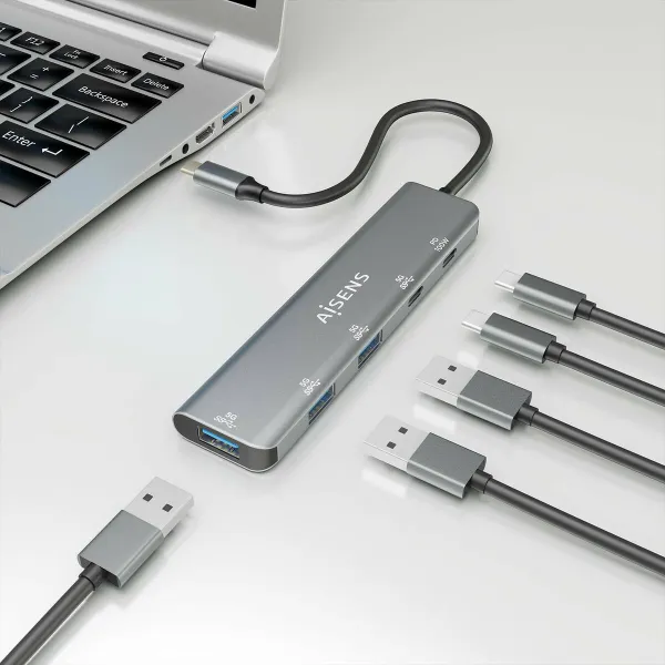 USB Centrmezgls Aisens A109-0857 Pelēks (1 gb.)