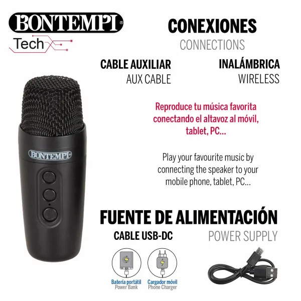 Speaker with Karaoke Microphone Bontempi 4 Units
