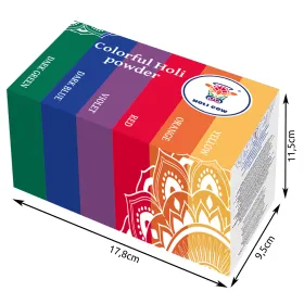 Holi-värijauhe - 6 x 100 g:n setti