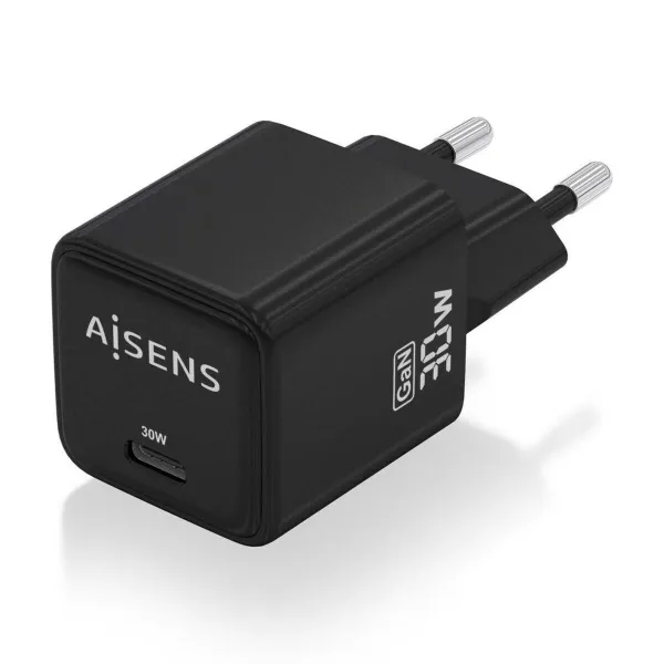Sieninis įkroviklis Aisens PD3.0 QD4.0 Balta Juoda 30 W