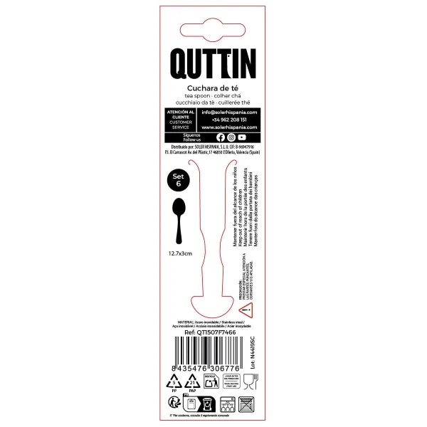 Teaspoon Quttin Sofia 6 Pieces 12 Units