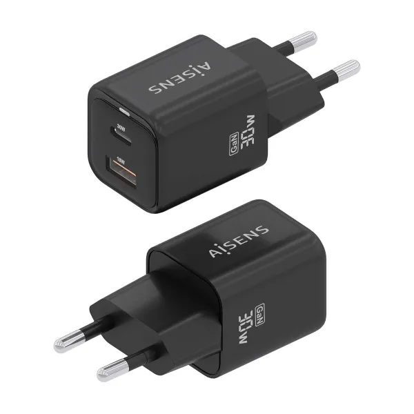 Sieninis įkroviklis Aisens ASCH-30W2P021-BK Juoda 30 W (1 vnt.)