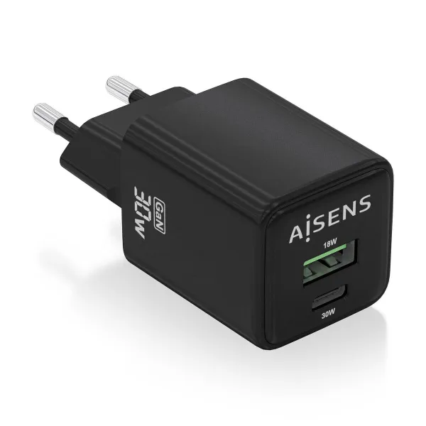 Sieninis įkroviklis Aisens ASCH-30W2P038-BK Juoda 30 W (1 vnt.)
